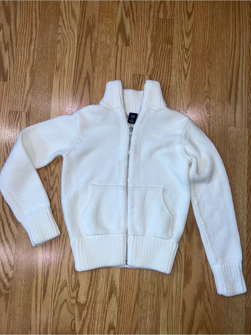 GAP Cream Knit Full-Zip Sweater